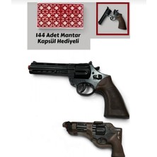 Hepsilazım Mantar Kapsüllü Sekiz Patlar Metal Oyuncak Silah 25 cm Kovboy Revolver Orijinal Diecast Tabanca