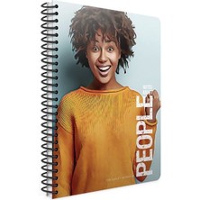Gıpta People Spiralli Açık Mavi Sert Kapak 120 Yaprak 17*24 Çizgili Defter