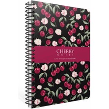Gıpta Cherry 120 Yaprak 17*24 Çizgili Defter Siyah Renk Sert Kapak Spiralli Tasarım