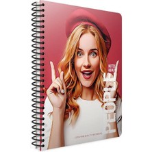 Gıpta People Spiralli Kırmızı Sert Kapak 120 Yaprak 17*24 Çizgili Defter