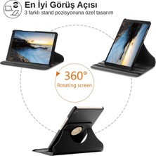 Canpay Samsung Galaxy Tab A7 10.4" T500 (2020) Uyumlu Kılıf Mikrofiber Astarlı Suni Deri 360 Derece Dönebilen Standlı Tablet Kılıfı