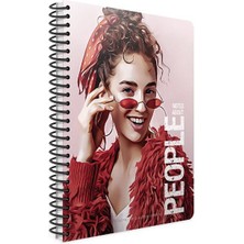 Gıpta People Spiralli Pudra Sert Kapak 120 Yaprak 17*24 Çizgili Defter