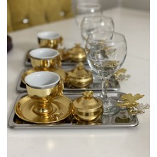 Elzem Tepsi Paslanmaz Çelik Orta Boy 6 Lı Baton Tepsi Kelebekli 13*24 cm