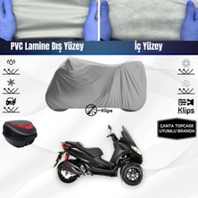 Ultra Shop Pıaggıo Mp3 300 Uyumlu Motosiklet Brandası Arka Çanta Topcase Uyumlu Motor Brandası