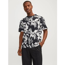 Jack & Jones Erkek Jjejeff Aop Tee Ss Sn T-Shirt-Siyah
