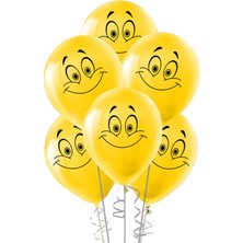 Kidspartim Gülen Yüz Baskılı Sarı Balon