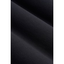 CHEISU Kadın Siyah Uzun Kollu Kare Yaka T-Shirt Bluz Kaşkorse Fitilli