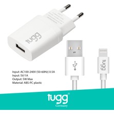 Tugg Germany Orjinal Şarj Cihaz Seti 5W USB - Lightning Uyumluluk (Apple Ios Için) 104300