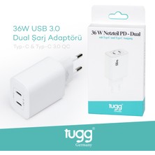 Tugg Germany Orjinal Hızlı Şarj Başlık Usb+Type-C Girişli 25W 104406