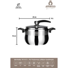 Amboss Laren - Amber 4 Lt. Klasik Düdüklü Tencere + Saphire 26 cm Basık Tencere Kapaklı