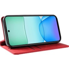 4U Sky Yıkatu Xiaomi Redmi Için 13 5g/13 4g Kılıf Cüzdan Deri Telefon Kapağı Cilt Dokunuşu Hissediyorum-Kırmızı (Yurt Dışından)