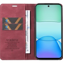 4U Sky Yıkatu Xiaomi Redmi Için 13 5g/13 4g Kılıf Cüzdan Deri Telefon Kapağı Cilt Dokunuş Hissi-Şarap Kırmızı (Yurt Dışından)