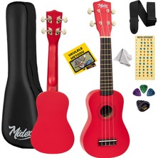 Midex UKX-901RD Kırmızı Soprano Ukulele (Askı Çanta Metod Pena)