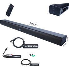 Maxword SLC-160BT Optik Çıkışlı 2.0 Kanal BT Soundbar TV Ses Sistemi 160W (79x8x6 cm)