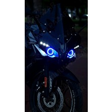 Optimum Pazar Bajaj Pulsar RS200 2015 -2024 Model Uyumlu Angel Neon LED Halka Tak Çalıştır MAVİ RENK