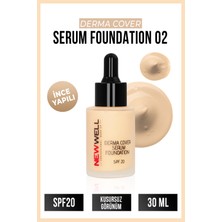 New Well Derma Cover Serum Foundation - 02 SPF 20 İnce Yapılı Kusursuz Görünüm İçin