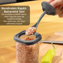 Meleni Home 24'lü Kendinden Kaşıklı Baharatlık Seti - Etiketli Baharatlık Takımı - Baharat Saklama KABI-24X350ML