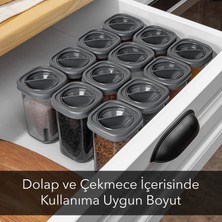 Meleni Home 24'lü Kendinden Kaşıklı Baharatlık Seti - Etiketli Baharatlık Takımı - Baharat Saklama KABI-24X350ML