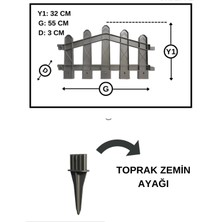 Dekoratif Plastik Bahçe ve Peyzaj Çiti 1 ADET ÇİT (Y: 32 CM / G: 55 CM) TOPRAK AYAKLI