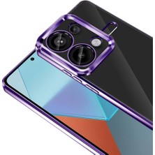 Coolacs Xiaomi Redmi Note 13 Pro 4g Uyumlu Kılıf Şeffaf Logo Gösteren Parlak Renkli Kenarlı Kapak