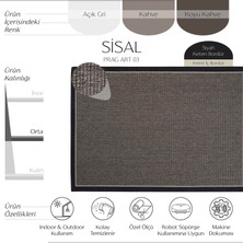 Cool Halı Prag Art 03 Balkon Halısı Hasır Doku Mutfak Halısı Çift Bordürlü Ithal Sisal Halı Yolluk