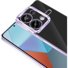 Coolacs Xiaomi Redmi Note 13 Pro 4g Uyumlu Kılıf Şeffaf Logo Gösteren Parlak Renkli Kenarlı Kapak