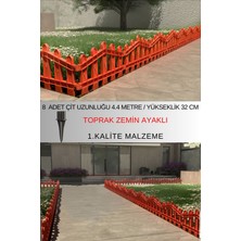 Dekoratif Plastik Bahçe ve Peyzaj Çiti 8 ADET ÇİT (Y: 32 CM / G: 4.4 M) TOPRAK AYAKLI