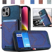 Colorful Shop IPhone 14 Için Kılıf Kot Cep Tasarım Manyetik Araç Montaj Crad Yuvası (Yurt Dışından)