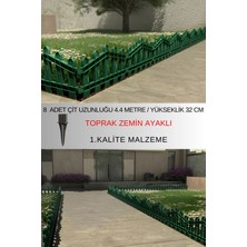 Dekoratif Plastik Bahçe ve Peyzaj Çiti 8 ADET ÇİT (Y: 32 CM / G: 4.4 M) TOPRAK AYAKLI