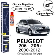 Niken Peugeot 206 - 206+ Muz Tipi Ön Silecek Takımı (2000-2012) Hediye!!! Autokit Konsantre Cam Suyu