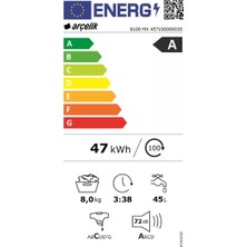 Arçelik 8100 Mx A Enerji Sınıfı 8 kg 1000 Devir Çamaşır Makinesi