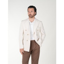 Parez Premium Erkek Slim Fit Italyan Stil Torba Cepli Punto Dikişli Astarsız Kruvaze Ceket