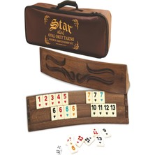 Star Oymalı Oval Ağaç Okey Takımı 1010471