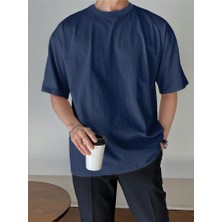 Tarz Cool Erkek Bisiklet Yaka %100 Pamuk T-Shirt