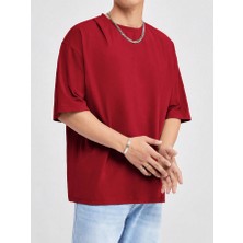 Tarz Cool Erkek Bisiklet Yaka %100 Pamuk T-Shirt