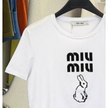 Mivmiv Tavşan Baskılı Kısa Kollu T-Shirt