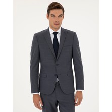 Pierre Cardin Erkek Koyu Mavi Slim Fit Yün Karışımlı Takım Elbise 50297483-VR032