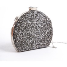 Moda Değirmeni Platin Kadın Taşlı Matara Abiye Çanta BG1175-310-0013