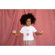 Bubuga Kız Çocuk Pamuk Milkshake Baskılı Kısa Kol Tshirt