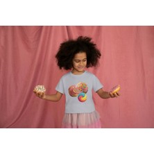 Bubuga Kız Çocuk Pamuk Şeker Topları Baskılı Kısa Kol Tshirt