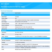 Snexus Networks ISN-P120-48V Endüstriyel Ray Montaj Güç Kaynağı