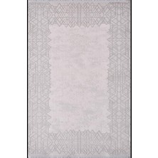 Artemis Halı Alegra 09111B Gri Krem Çizgi Desenli Bambu Halı