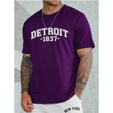 Medinenur Unisex Detroit Baskılı T-Shirt