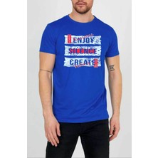Medinenur Enjoy Baskılı Unisex Bisiklet Yaka T-Shirt