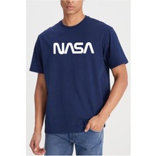 Medinenur Unisex Nasa Baskılı Siyah T-Shirt