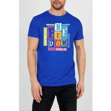 Medinenur Feedom Baskılı Unisex Bisiklet Yaka T-Shirt