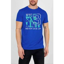 Medinenur Unisex Nyc Baskılı Bisiklet Yaka T-Shirt