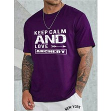 Medinenur Unisex Keep Calm Bisiklet Yaka T-Shirt