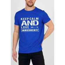 Medinenur Unisex Keep Calm Bisiklet Yaka T-Shirt