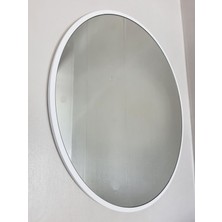 Ayna Denizi Circle Eighty White Model Beyaz Renk Metal Çerçeveli Yuvarlak Dairesel Dekoratif Ayna